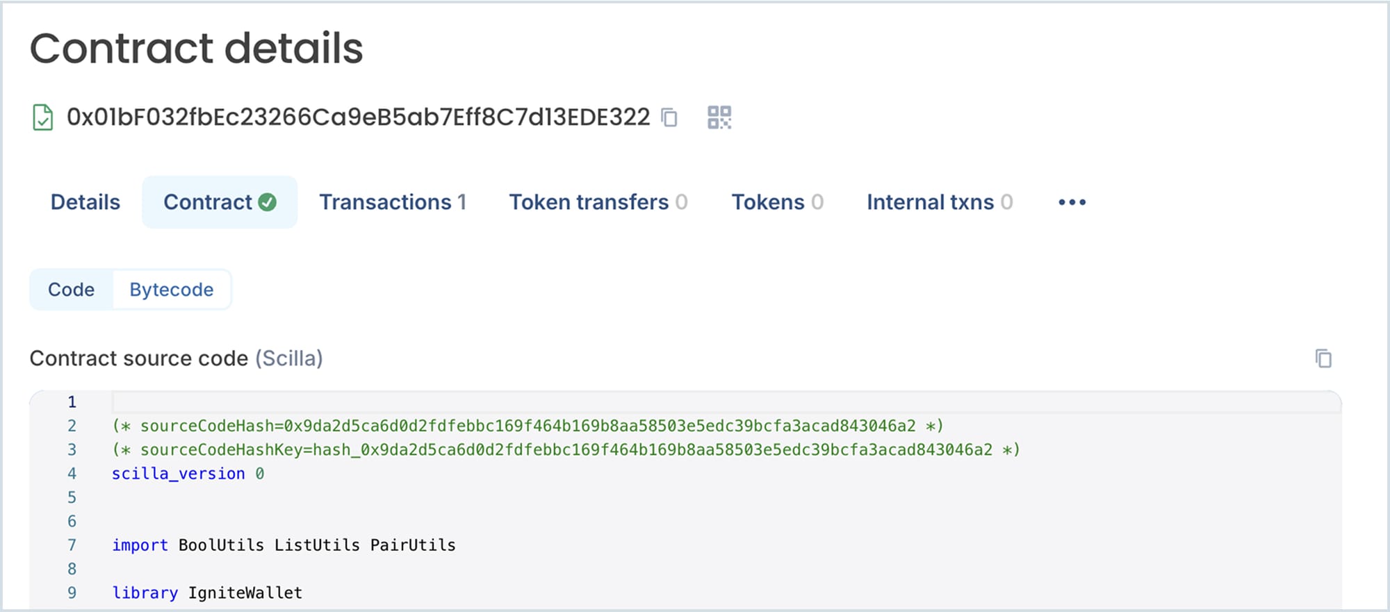 Zilliqa Scilla smart contracts deployed blockscout block explorer custom feature