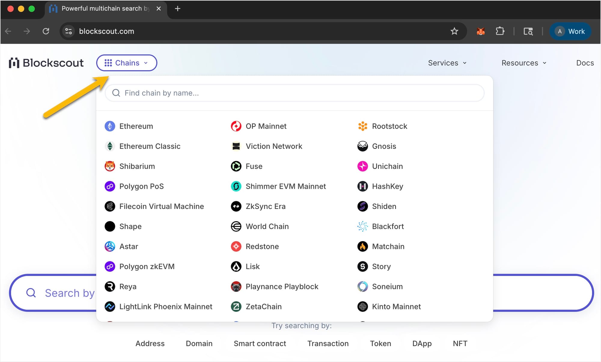 all chains multichain evm networks op stack ethereum base arbitrum ink soneium