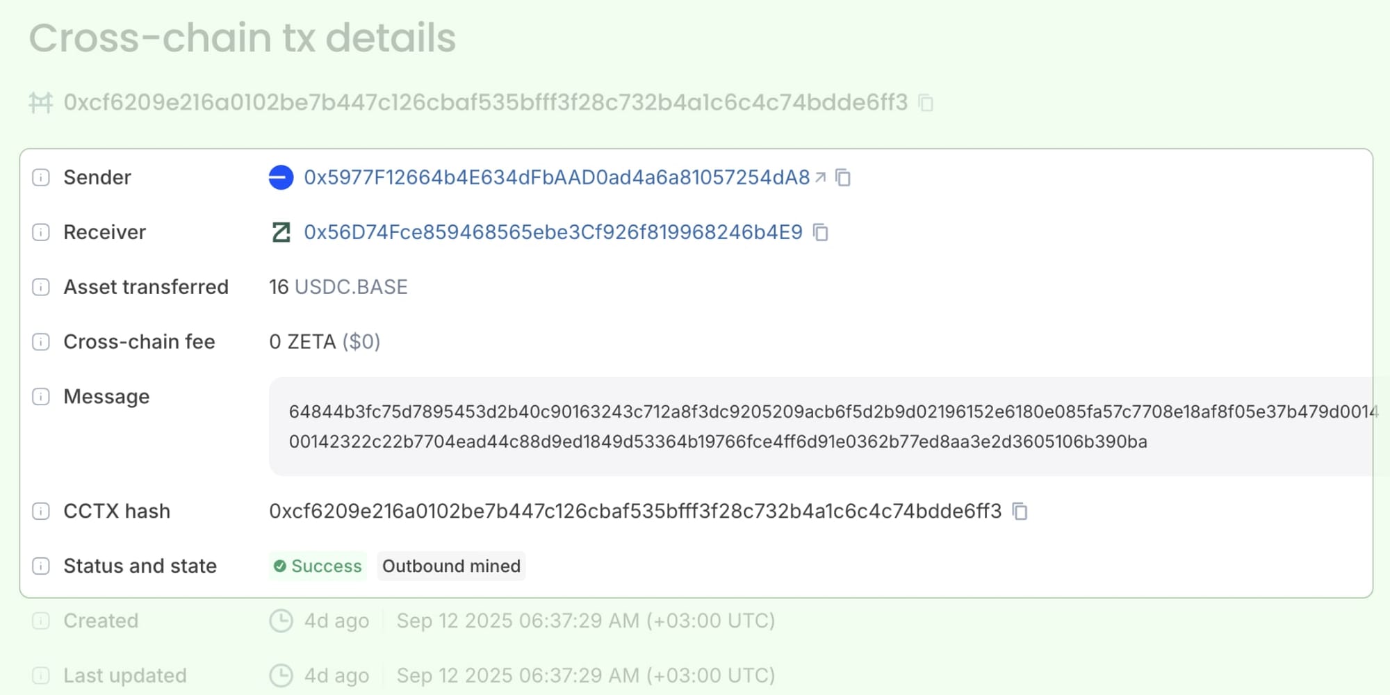 ZetaChain CCTX cross chain transactions Blockscout explorer universal blockchain cross chain data movement inbound transaction outbound transaction pending CCTX executed CCTX reverted CCTX