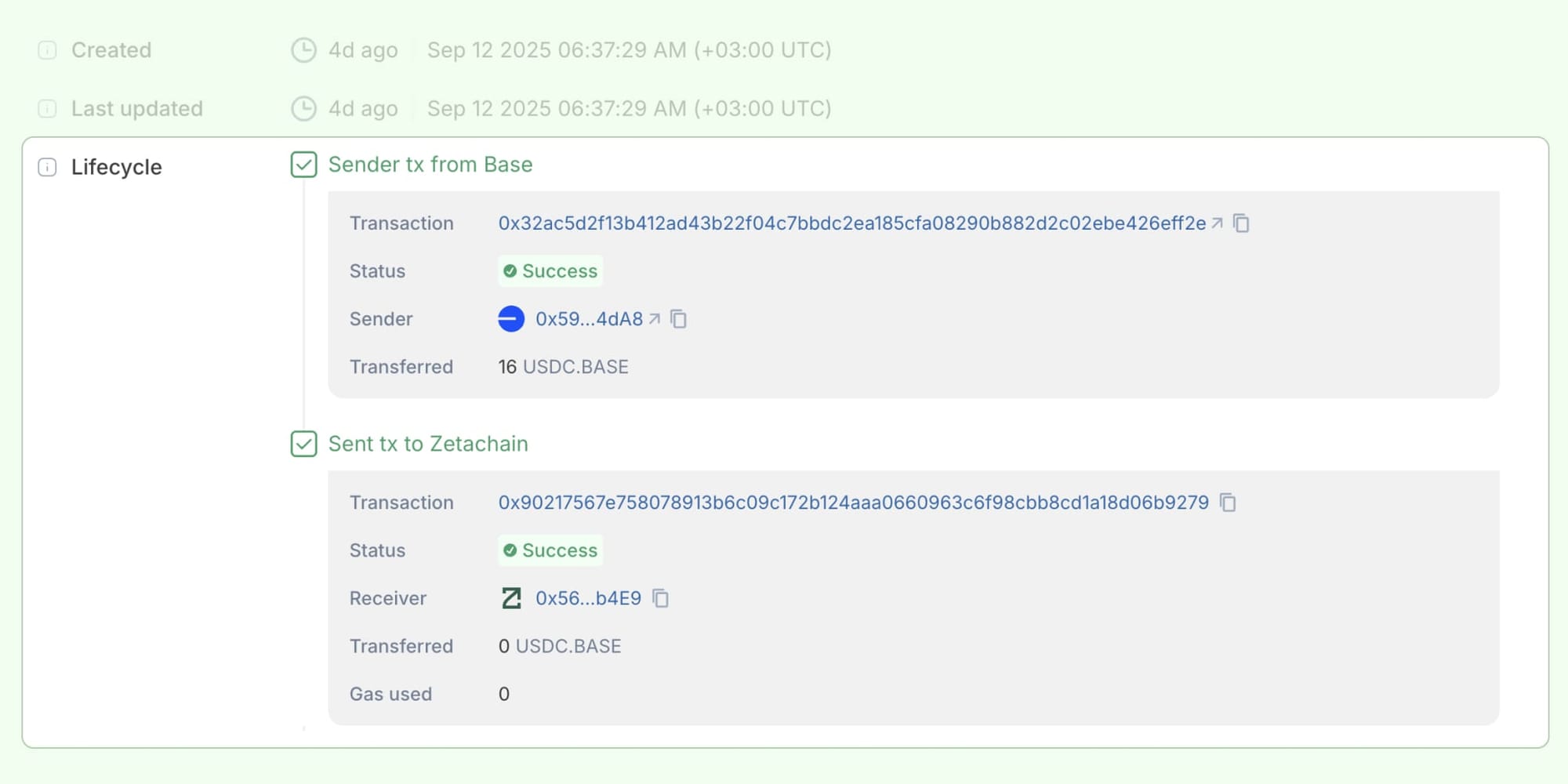 revert message lifecycle tracking source chain destination chain observer signers validator nodes cross chain transfer CCTX status indicators multichain transaction flow universal smart contracts