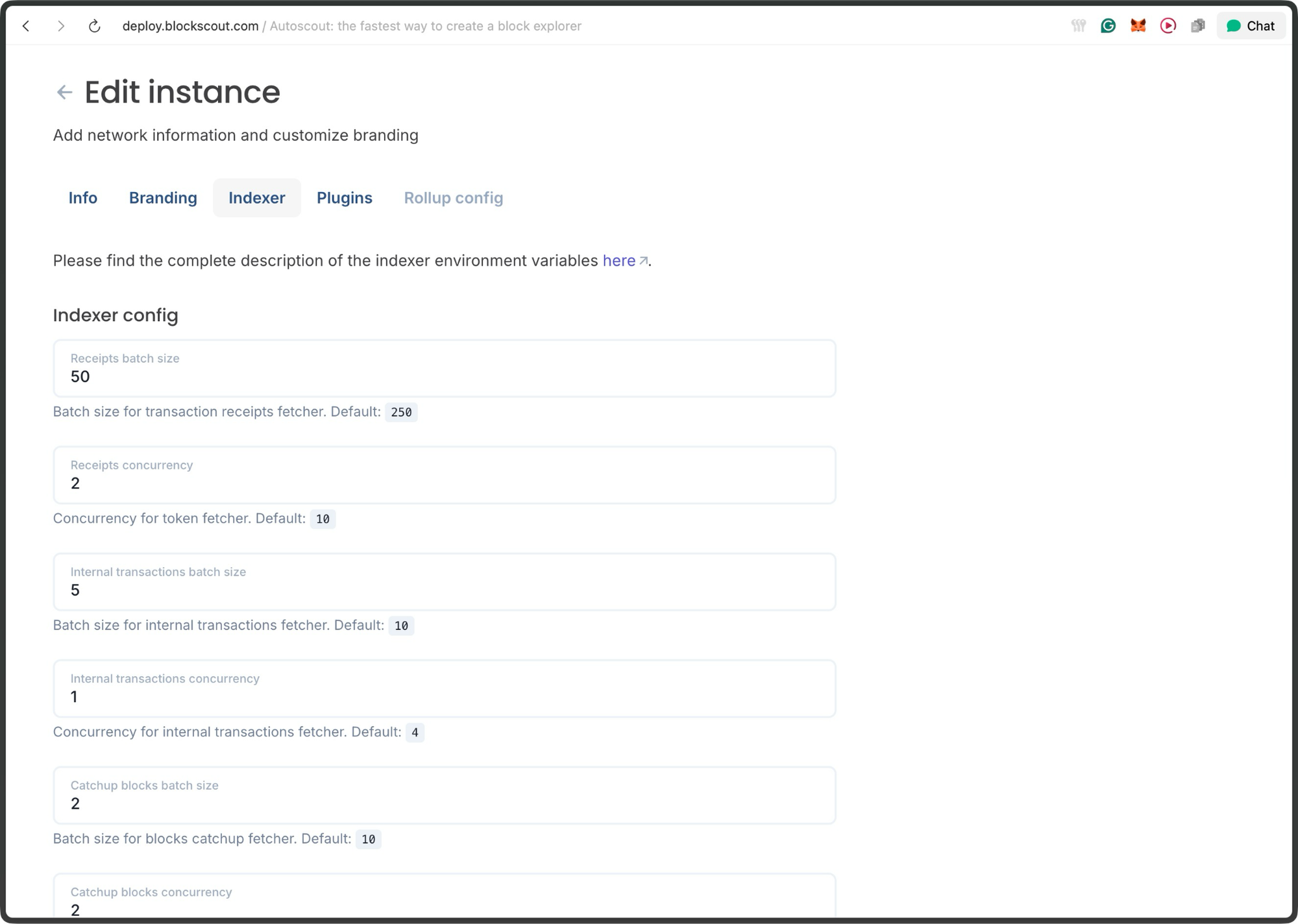 autoscout config block explorer dashboard