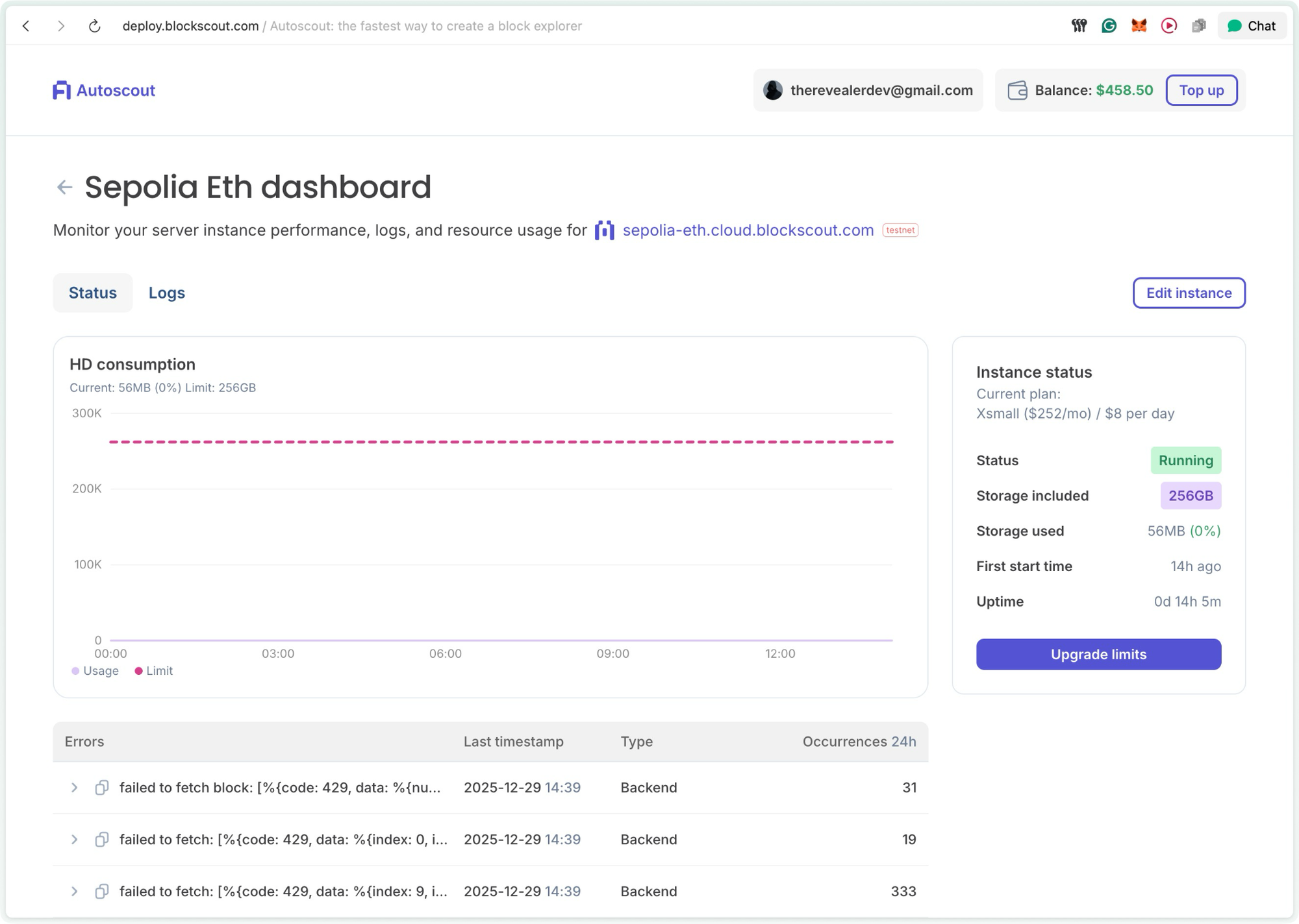 autoscout block explorer status