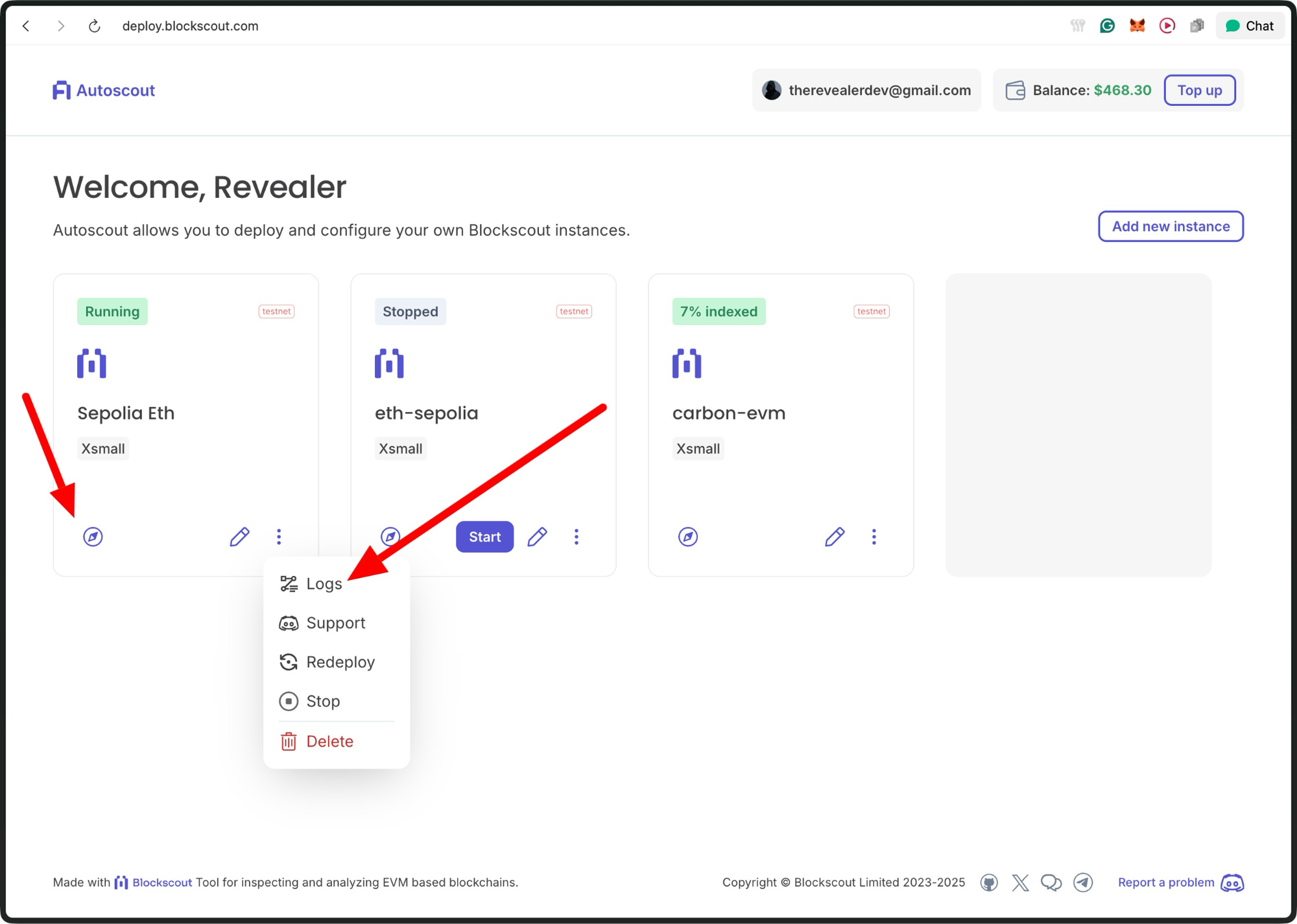 autoscout logs and status