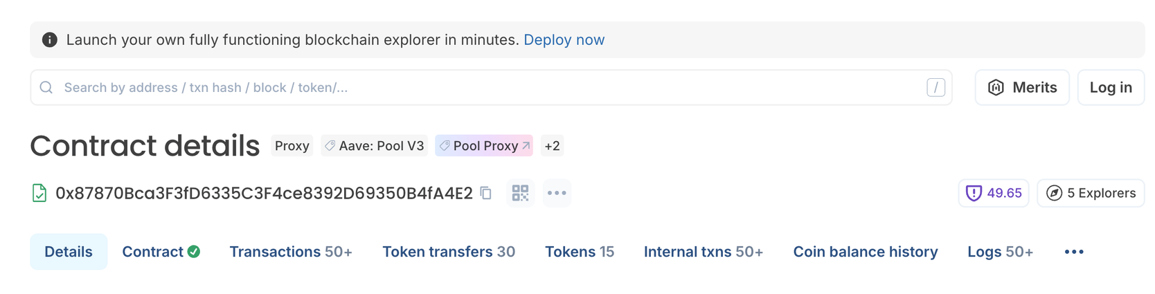 dapp smart contract page block explorer