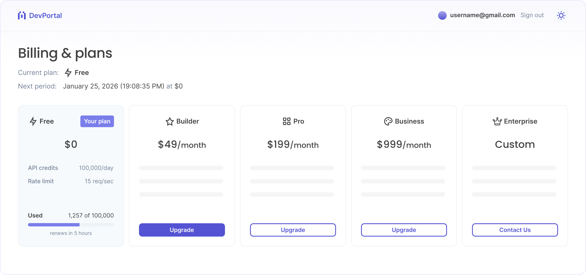 api plans onchain multichain tier free builder pro business enterprise