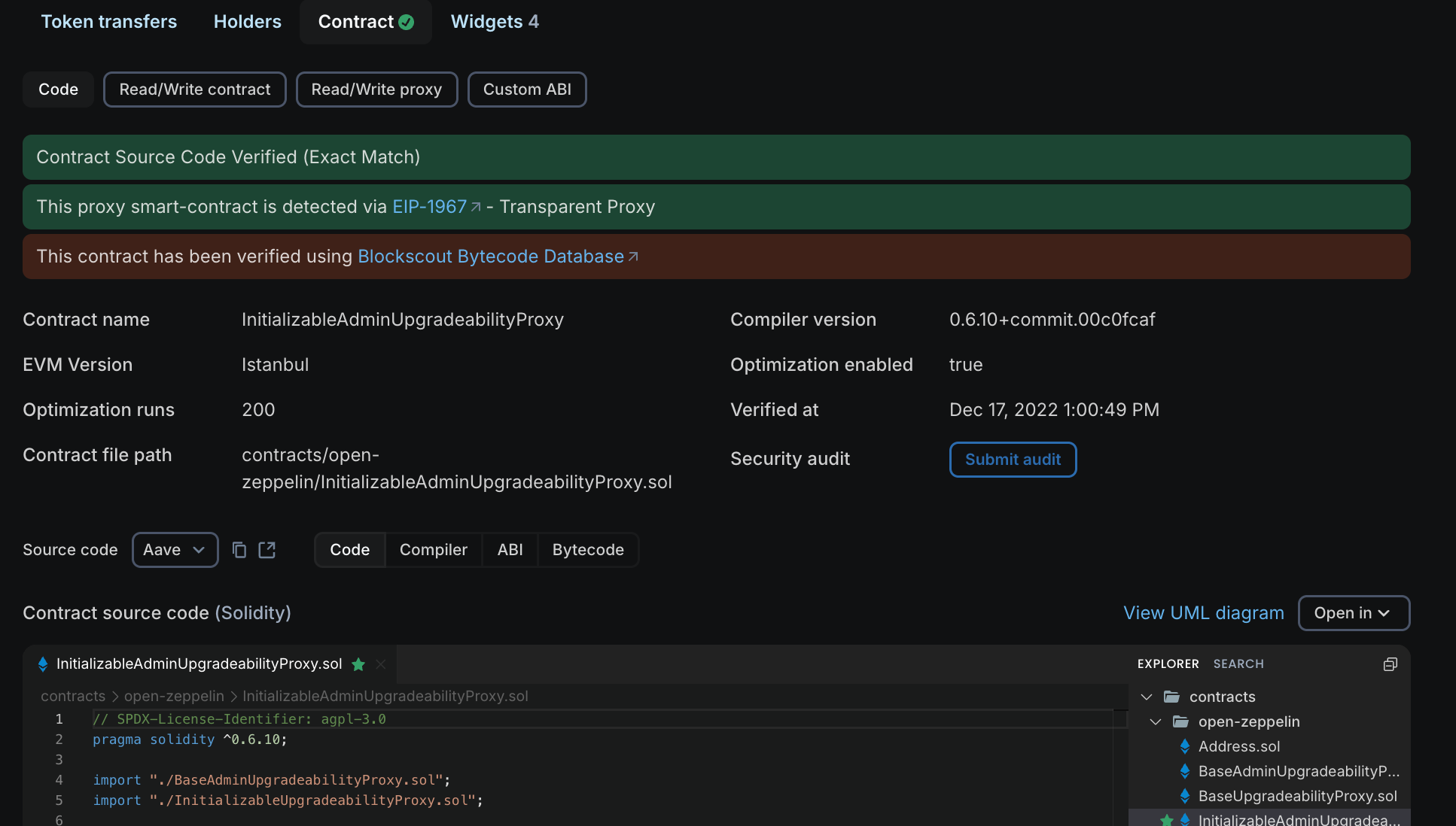 Contract Code Verified on Blockscout (Exact Match)