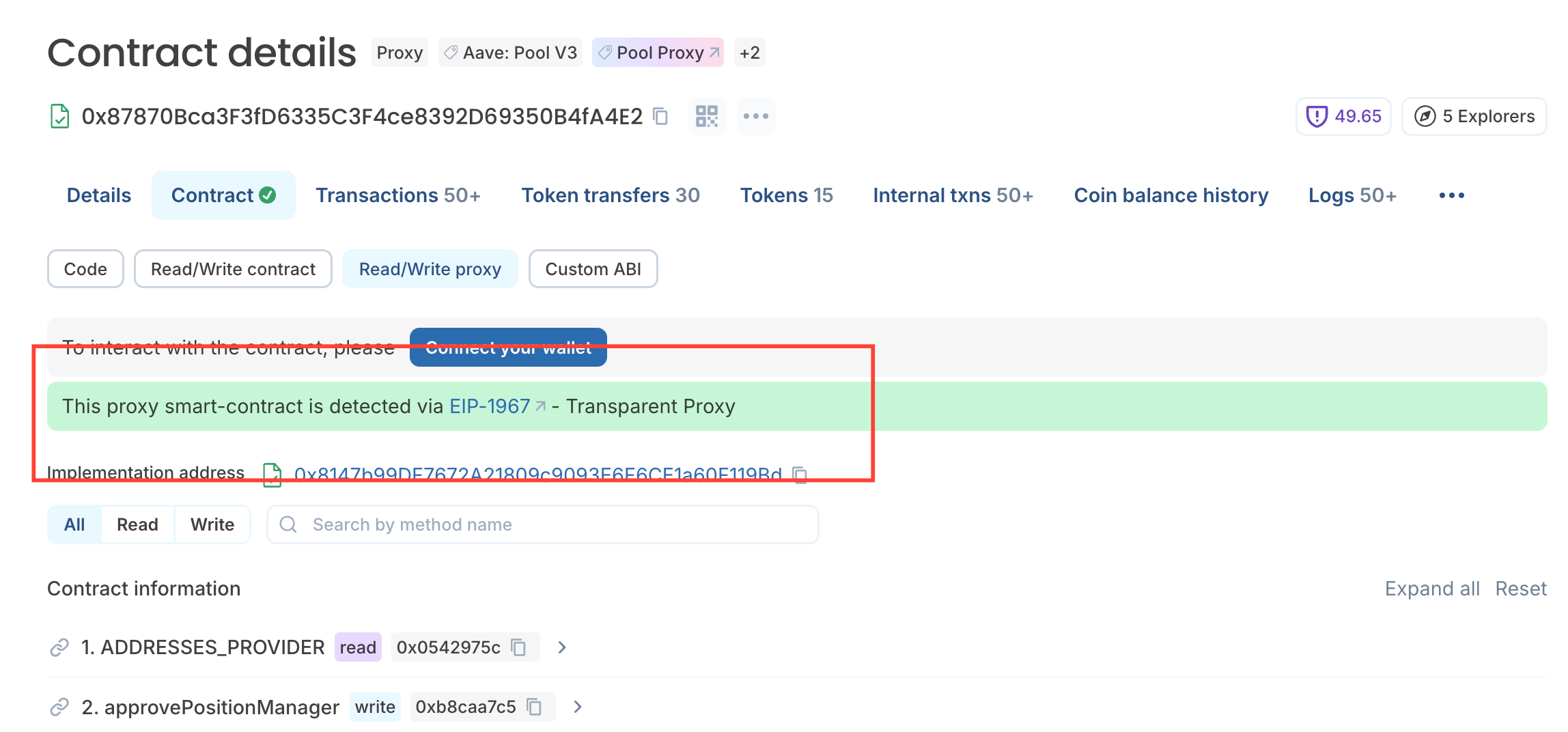 eip 1967 proxy implementation smart contract block explorer