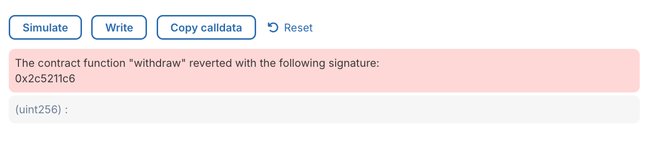 smart contract function reverted