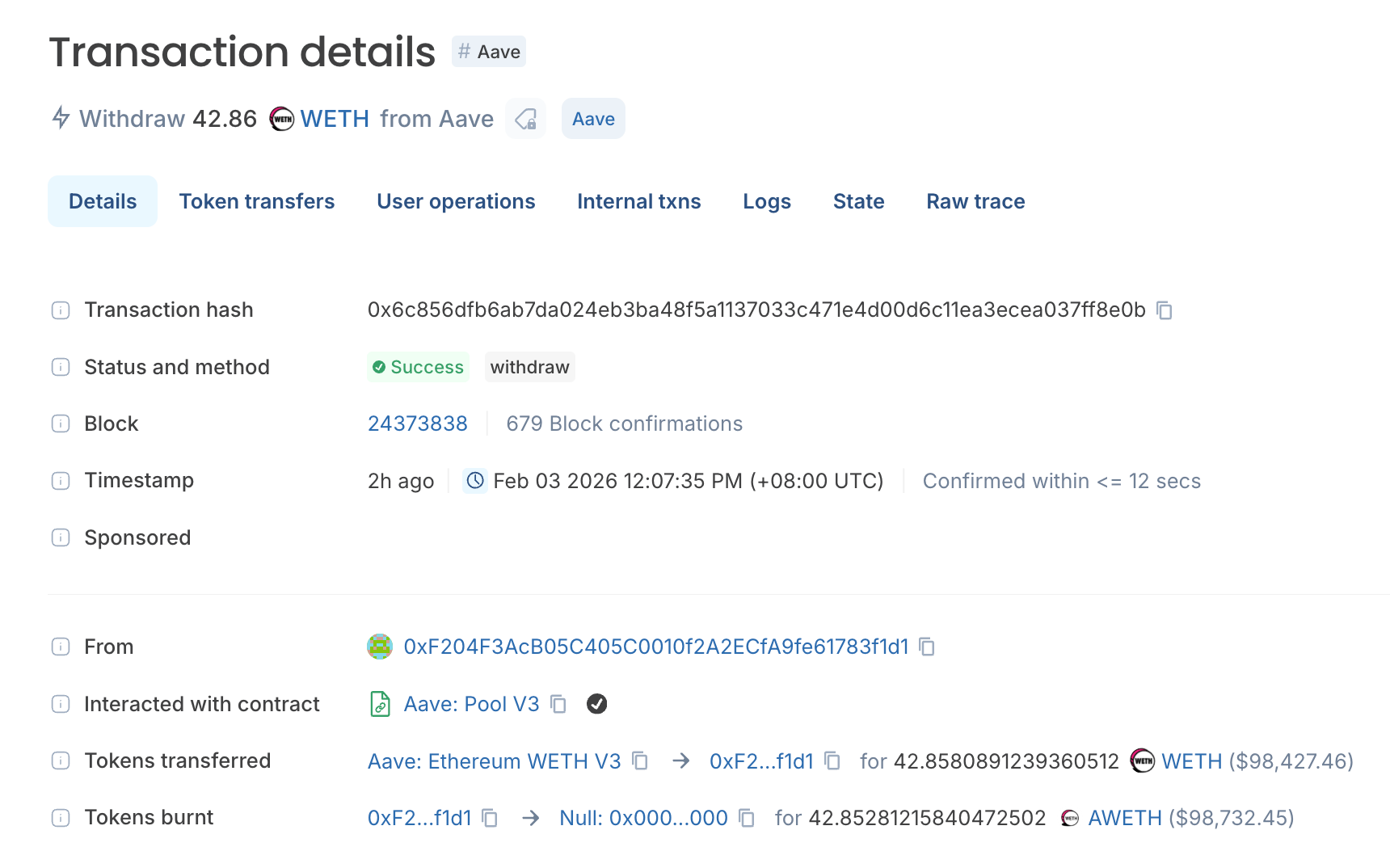 withdrawal example smart contract block explorer