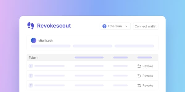 Revokescout dashboard displaying active token approvals, wallet balance,
