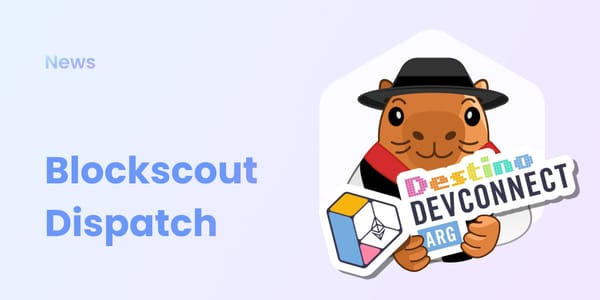 Blockscout dispatch from Buenos Aires Devconnect featuring the Blockscout mascot